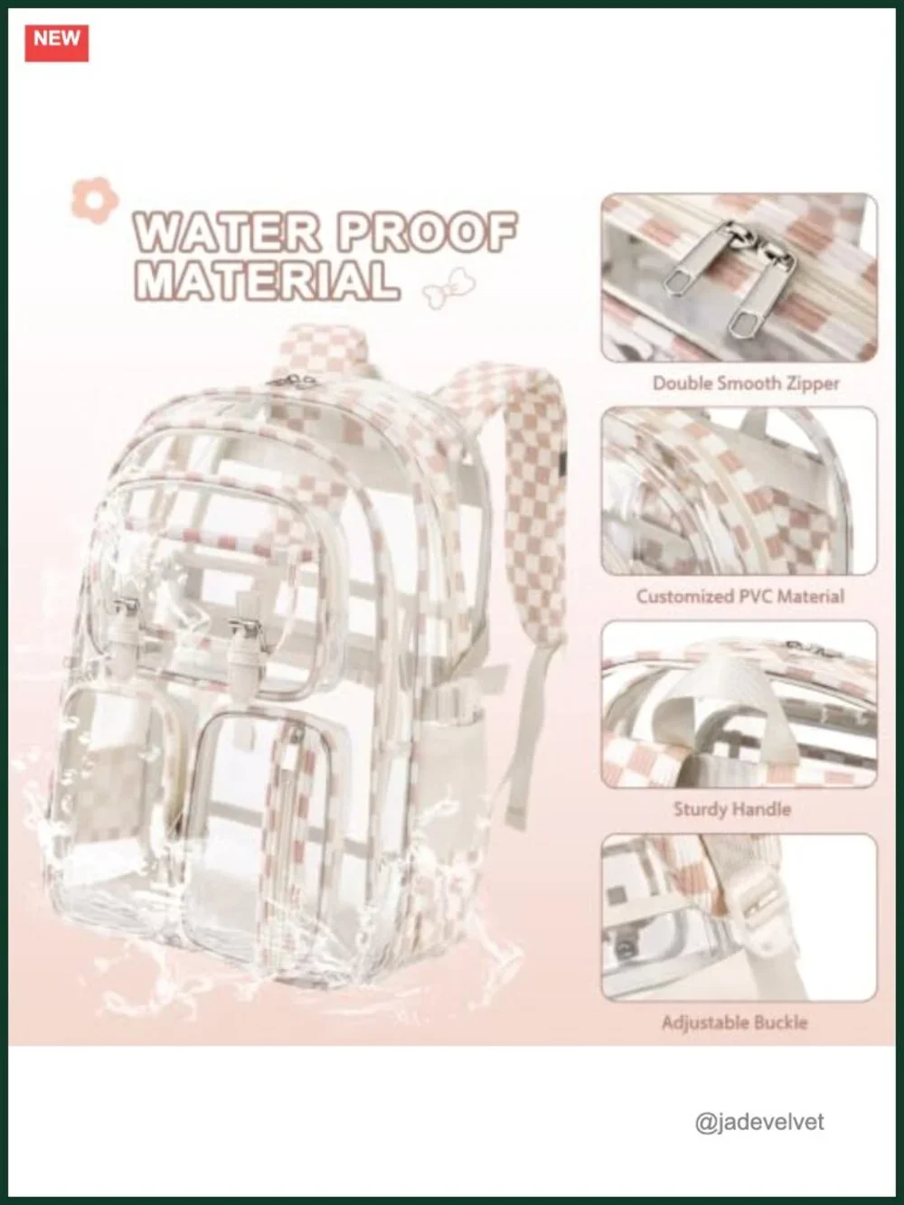 Clear Backpack Set with Lunch Bag and Pencil Case, Stadium Approved Heavy Duty